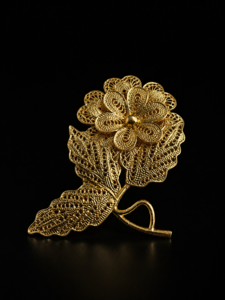 BROCHE DE ACERO FLOR