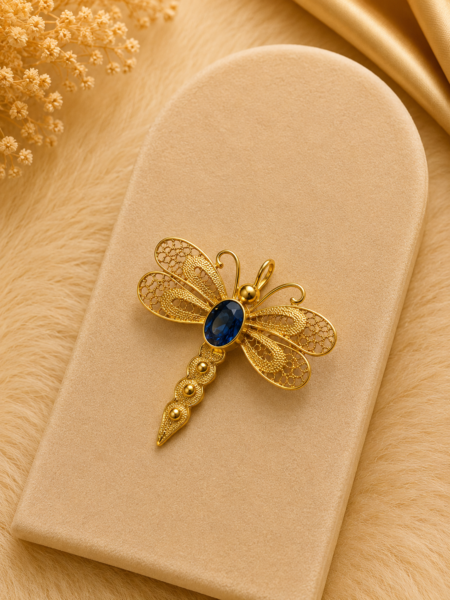 BROCHE de libélula de plata