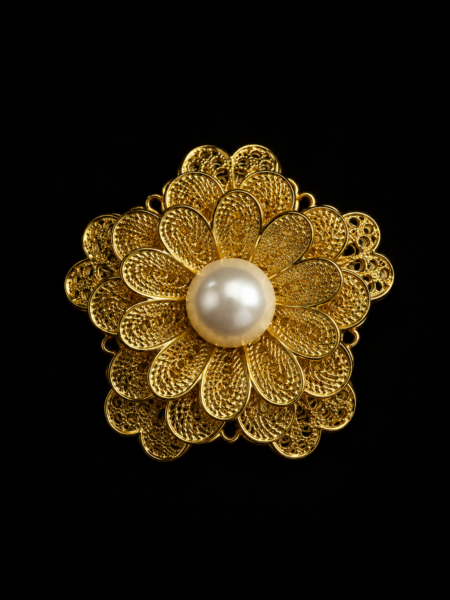 BROCHE ACERO FLOR