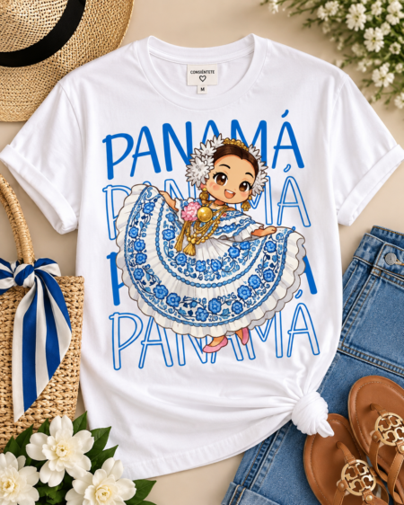 T-SHIRT POLLERA CELESTE